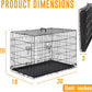 FDW Dog Crate for Medium Dogs 30 Inch Folding Metal WirePet Cage Double Door W/Divider Panel Indoor Outdoor Kennel Leak-Proof Plastic Tray,Black