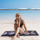 QiyI Yoga Mat Towel with Corner Pockets, Non Slip Sweat Absorbent Hot Yoga Towels, Soft Yoga Blankets with Travel Bag, Skidless Mat Cover for Workout, Gym, Fitness - 74"x26", Moon Cycle