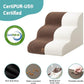 Dog Stairs for Small Dogs 15.7" H, Curved Dog Step for Puppy, Older Cat, Medium Pet Ramp for Sofa, Couch or Chair, Ladder with High Density Foam, 15.7x22.4x15.7 inch, 3 Step, Brown