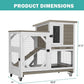 Rabbit Hutch Indoor for 2-4 Rabbits & Guinea Pigs，Bunny Cage with Slide-Out Plastic Trays，Wooden Small Animal Cage for Rabbits, Bunnies, and Guinea Pigs (Light Brown)