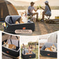 Dog Car Seat for Large Medium Dogs, Pet Car Seat Under 55 lbs or 2 Puppies, Removable Washable Pets Travel Booster Bed for Automotive Backseat with Comfy Thick Cushion, 2 Safety Leashes(Black/Gray)