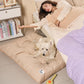 FUNNY FUZZY 2 in 1 Dog Bed Crate Pad Mat, Washable Reversible Pet Floor Mats,Fluffy Kennel Pad for Small Large Sized Dog,Indoor Cats,Sleeping Mattress, 41.7" × 28.3", Beige