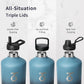 Trebo One Gallon Water Bottle Insulated with Paracord Handle,128oz Large Stainless Steel Water Jug,Vacuum Double Wall Insulated 24hr Cold Retention,Leakproof Flask with 3 Lids,Indigo Black