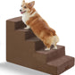 GGIB Dog Stairs for Small Dogs Cats Non-Slip Dog Steps for High Bed Pet Stairs for Sofa Couch Pet Ramp Pet Steps with Removable Washable Cover, Brown, 22" H, 5-Step