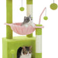 PEQULTI 4-in-1 Multi-Level Cat Tower, 33'' Pink Cat Tree for Indoor Cats with Large Condo, Scratching Post for Cats with Deep Hammock& Cozy Top Perch