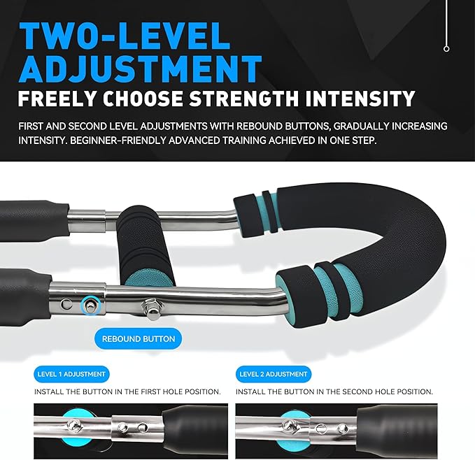 Twister Arm Trainer, 40-100lb Adjustable Chest Workout Equipment, Triceps & Shoulder Workout, Portable Detachable Spring Resistance Home Fitness Equipment.
