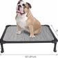 Veehoo Chew Proof Elevated Dog Bed - Cooling Raised Pet Cot - Rustless Aluminum Frame and Durable Textilene Mesh, Unique Designed No-Slip Feet for Indoor or Outdoor Use, Black Silver, Medium