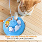 Interactive Cat Toys for Indoor Cats, 4in1 Pet Teaser Toy with Ambush Feather Wand, Motorized Fluttering Butterfly and Slow Feeder, Rechargeable Power Treat Puzzle Toy(Blue)