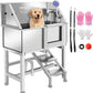 Professional Dog Washing Station, Stainless Steel Dog Bathing Station, Dog Wash Station, Storage Drawer, Upgrade Parts, Home, Commercial,34" R-RAMP
