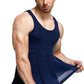 GKVK Mens Slimming Body Shaper Vest Shirt Abs Abdomen Slim