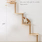 Cat Tree Wall Mounted with 4 Levels Shelves, 73" Wood Corner Tower Inside Kitten Scratching Post for Climbing,Perching and Lounging (Right to Left)