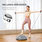 ZELUS Balance Ball Trainer with Resistance Bands and Foot Pump, Inflatable Yoga Ball for Home Gym Workouts, 23 Inch Exercise Half Ball for Balance Training Core Strength Fitness More, 330lb Cap