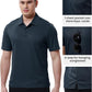 TBMPOY Men's Polo Shirts with Pocket Short Sleeve Quick Dry Casual Sports Outdoor Golf Shirt