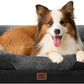 EHEYCIGA Memory Foam Dog Bed for Large Sized, Orthopedic Dog Sofa with Sides and Waterproof Liner, Washable Bolster Pet Couch with Removable Cover, 41x27x7.5 Inch, Grey/Black