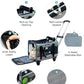 Dog Cat Carrier with Wheels, Airline Approved Pet Carrier for Cats Dogs 15lbs 20 lbs with Double-Sided Mat, Safety Leash and Shoulder Strap, Grey