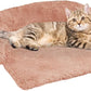 GGIB Calming Dog Bed Fluffy Plush Dog Mat for Furniture Protector with Removable Washable Cover for Large Medium Small Dogs and Cats (XS (31"x23.5"x5"), Pink)