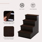 PawHut Pet Stairs, Small Pet Steps with Cushioned Removable Covering for Dogs and Cats Up to 22 lbs, Brown
