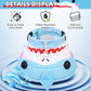 KOOLTAIL Cat Cone Collar, Adjustable Soft Comfortable Cat Recovery Collar to Stop Licking, Foldable Donut Water Resistant Pet Cone for Small Large Cats Kittens After Surgery Shark S