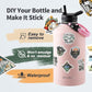 One Gallon Water Bottle Insulated, Triple Wall Vacuum Cold for 48 Hrs & Leak-proof & Non-BPA, 128oz Large Sports Stainless Steel Water Jug with Paracord Handle Straw Spout Lids & DIY Stickers