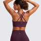 CRZ YOGA Softness Mold Womens Butterluxe Strappy Longline Sports Bra - Double Spaghetti Strap Workout Yoga Crop Top Athletic