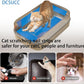 Cat Nail File Scratching Strips - 6 Pcs Cat Scratcher Liner for Litter Box, 3 Pairs Peel Stick Cat Strips in Different Sizes - Recommended for Litter Box Use (Blue)