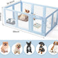 Clear Acrylic Dog Playpen,Transparent DIY Dog Pen,Easy Assembly and Disassembly,Indoor and Outdoor Use,Simple Cleansing Fence (Sky Blue, 60CM, 10 Panel)