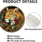 Lygond Metal Sign Tin Sign Circular Stained Glass Leopard Metal Garden Signs For Pet 8×8 Inches