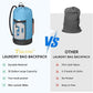 BALEINE 120L Laundry Bag Backpack, 900D Oxford Fabric Large Travel Laundry Bags with Shoulder Straps and 2 Mesh Pockets for College Dorm, Apartment, Laundromat (Blue, 120L)