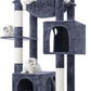 Hey-brother Tall Cat Tree Tower, Heavy Duty Scratching Posts with Large Platforms, Cozy Condos, Big Hammock, Toy Balls, Multi-Level Furniture for Indoor Adult Cats, 80.7 Inches, Smoky Gray MPJ039G
