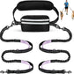Hands Free Dog Leash with Pouch, Double Leash for Two Dogs, Retractable Bungee with Double Padded Handles, Dog Waist Leash for Dog Walking, Running Leash for Dogs, Dog Walking Accessories