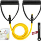 RitFit Single Resistance Exercise Band with Comfortable Handles - Ideal for Physical Therapy, Strength Training, Muscle Toning - Door Anchor and Starter Guide Included