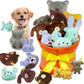 Squeaky Dog Toys, 11 Pcs Interactive Dog Plush Toy Collection in Flower Bouquet Packaging,10 Adorable Animal Plushies for Endless Play & Training