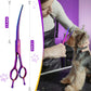 JASON Curved Shears for Dogs - 7.5" Pet Grooming Scissors with Ergonomic Handle Japanese Stainless Steel Trimming Scissor for Dogs, Cats and Other Pets, Sharp (Up-Curved, Purple)