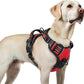 rabbitgoo Dog Harness for Large, No Pull Pet Harness with 3 Buckles, Adjustable Soft Padded Vest with Control Handle, Walking Reflective Pet Vest for Large Dogs, Red, L