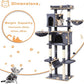 70-Inch Cat Tree,Large Cat Tree Tower with Hammock, Scratching Post, Condo and Multi-Level Cat Tower for Large Cats, Cat Activity Center Playhouse, Dark Gray LCT016