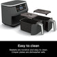 Ninja DZ201 Foodi 8 Quart 6-in-1 DualZone 2-Basket Air Fryer with 2 Independent Frying Baskets, Match Cook & Smart Finish to Roast, Broil, Dehydrate & More for Quick, Easy Meals, Grey
