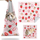 27.6" Cat Grooming Wrap, Self Adhesive Cat Wrap for Cutting Nails, Anti-Escape Calming Cat Swaddle Wrap for Medicine Ear Cleaning, Strawberry Anti-Scratch Cats Burrito Restraint Blanket, Pet Tool