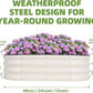 G GOOD GAIN Galvanized Metal Raised Garden Bed Kit - 4x2x1FT Outdoor Planter Box with Safety Edging and Gloves for Vegetables, Fruits, Flowers(White, 2PC)