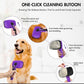3 PCS Dog Grooming Brush Kit – Self Cleaning Slicker Brush for Shedding Short & Long Haired Dogs & Cats. Removes Loose Fur, Undercoat, Mats, Tangles for Small, Medium & Large Pets. Purple