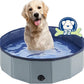 Foldable Dog Bath Swimming Pool Plastic Kiddie Pool Professional Tub Collapsible Grooming Bathtub for Pets Kids Baby and Toddler, 32 x 8 Inches Gray