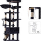 Heybly Tall Cat Tree, 78-inch Multi-Level Cat Tower for Indoor Cats, 2 Widened Plush Perches Cat Condo with Scratching Board and Big Caves, Smoky Gray HCT033G