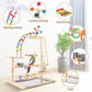 Bird Playground, Perch Stand Parrot Playstand Play Gym with 2 Perches Stand Windmill Toys, Playpen for Parakeet Conure Cockatiel Lovebird Budgie Caique, Exercise Playgym with feeding Cups