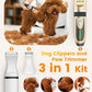 oneisall Dog Clippers and Paw Trimmer Kit 2 in 1 Low Noise Cordless Dog Clippers for Grooming Pet Hair Trimmers for Small and Large Dogs Cats Animals