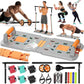 Professional Strength Training Equipment Strengthened by Durable Metal Frame, Push Up Board, Portable & Foldable Push Up Bar Set for Home Gym Fitness, Pushup Handles, Resistance Bands, Ab Roller, etc.