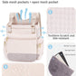 OFY Cat Carrier Puffy Backpack Breathable Small Dog Front Backpack Large Space for Small Dogs, Drawstring & Water-Resisant Pet Bag for Travel Hiking, Beige Gray Patent Pending