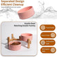 Elevated Ceramic Dog Bowl Set - Raised Dog Bowls with Non-Slip Bamboo Stand - Dog Food and Water Bowl Set - Double Dog Feeding Bowls - Suitable for Small and Medium Dogs - 28.74 OZ - 3.6 CUPS - 850 ML