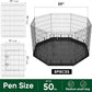 PJYuCien Dog Playpen, 8 Panels 36’’H Dog Pens Indoor with Bottom Pad, Metal Foldable Pet Puppy Exercise Fence Crate Kennel, Better for Medium Animals,Black