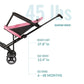 Dream On Me Lightweight and Compact Coast Rider Stroller with One Hand Easy Fold, Adjustable Handles and Soft Ride Wheels, Pink, 365-PINK