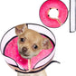 Inflatable Dog Cone Collar with Enhanced Anti-Licking, Soft Neck Donut for Dogs Cats, Recovery Pet Cone Collar After Surgery for Large Medium Small Dogs… (Donut Pink, Small)