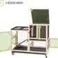 GUTINNEEN Rabbit Hutch Indoor Mobile Bunny Cage with Run Wooden 2 Story Guinea Pig Cage Outdoor for Small Animals with Wheels,Two Deeper No Leak Trays(Brown)